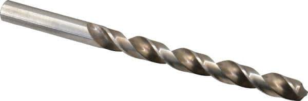 Interstate - 21/64" 140° High Speed Steel Jobber Drill - Bright Finish, Right Hand Cut, Spiral Flute, Straight Shank, 4-5/8" OAL, Standard Point - Eagle Tool & Supply