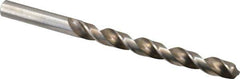 Interstate - 21/64" 140° High Speed Steel Jobber Drill - Bright Finish, Right Hand Cut, Spiral Flute, Straight Shank, 4-5/8" OAL, Standard Point - Eagle Tool & Supply