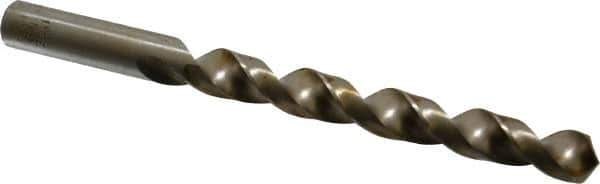 Interstate - 7/16" 140° High Speed Steel Jobber Drill - Bright Finish, Right Hand Cut, Spiral Flute, Straight Shank, 5-1/2" OAL, Standard Point - Eagle Tool & Supply