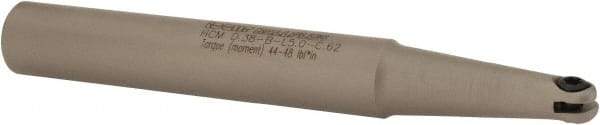 Iscar - 3/8" Cut Diam, 5/8" Shank Diam, 5" OAL, Indexable Ball Nose End Mill - 1" Head Length, Straight Shank, HCM D.38 Toolholder, HBR D.38, HCR D.38 Insert - Eagle Tool & Supply