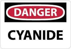 NMC - "Danger - Cyanide", 10" Long x 14" Wide, Rigid Plastic Safety Sign - Rectangle, 0.05" Thick, Use for Hazardous Materials - Eagle Tool & Supply