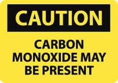 NMC - "Caution - Carbon Monoxide May Be Present", 10" Long x 14" Wide, Rigid Plastic Safety Sign - Rectangle, 0.05" Thick, Use for Hazardous Materials - Eagle Tool & Supply