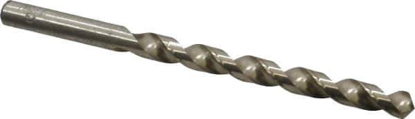 Interstate - Letter G 140° High Speed Steel Jobber Drill - Bright Finish, Right Hand Cut, Spiral Flute, Straight Shank, 4-1/8" OAL, Standard Point - Eagle Tool & Supply