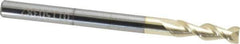 Accupro - 3/16", 5/8" LOC, 3/16" Shank Diam, 2-1/2" OAL, 2 Flute, Solid Carbide Square End Mill - Single End, ZrN Finish, Spiral Flute, 45° Helix, Centercutting, Right Hand Cut, Right Hand Flute - Eagle Tool & Supply