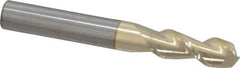 Accupro - 5/16", 13/16" LOC, 5/16" Shank Diam, 2-1/2" OAL, 2 Flute, Solid Carbide Square End Mill - Single End, ZrN Finish, Spiral Flute, 45° Helix, Centercutting, Right Hand Cut, Right Hand Flute - Eagle Tool & Supply