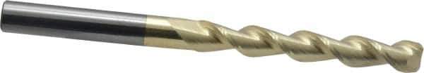 Accupro - 5/16", 2-1/8" LOC, 5/16" Shank Diam, 4" OAL, 2 Flute, Solid Carbide Square End Mill - Single End, ZrN Finish, Spiral Flute, 45° Helix, Centercutting, Right Hand Cut, Right Hand Flute - Eagle Tool & Supply