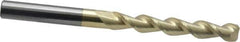 Accupro - 5/16", 2-1/8" LOC, 5/16" Shank Diam, 4" OAL, 2 Flute, Solid Carbide Square End Mill - Single End, ZrN Finish, Spiral Flute, 45° Helix, Centercutting, Right Hand Cut, Right Hand Flute - Eagle Tool & Supply