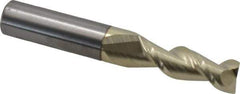 Accupro - 11/32", 1" LOC, 3/8" Shank Diam, 2-1/2" OAL, 2 Flute, Solid Carbide Square End Mill - Single End, ZrN Finish, Spiral Flute, 45° Helix, Centercutting, Right Hand Cut, Right Hand Flute - Eagle Tool & Supply