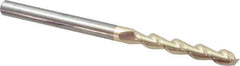 Accupro - 3/8", 2-1/2" LOC, 3/8" Shank Diam, 6" OAL, 2 Flute, Solid Carbide Square End Mill - Single End, ZrN Finish, Spiral Flute, 45° Helix, Centercutting, Right Hand Cut, Right Hand Flute - Eagle Tool & Supply