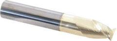 Accupro - 7/16", 9/16" LOC, 7/16" Shank Diam, 2-3/4" OAL, 2 Flute, Solid Carbide Square End Mill - Single End, ZrN Finish, Spiral Flute, 45° Helix, Centercutting, Right Hand Cut, Right Hand Flute - Eagle Tool & Supply