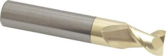 Accupro - 15/32", 5/8" LOC, 1/2" Shank Diam, 3" OAL, 2 Flute, Solid Carbide Square End Mill - Single End, ZrN Finish, Spiral Flute, 45° Helix, Centercutting, Right Hand Cut, Right Hand Flute - Eagle Tool & Supply
