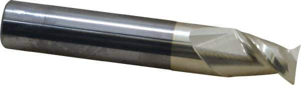 Accupro - 1/2", 5/8" LOC, 1/2" Shank Diam, 3" OAL, 2 Flute, Solid Carbide Square End Mill - Single End, ZrN Finish, Spiral Flute, 45° Helix, Centercutting, Right Hand Cut, Right Hand Flute - Eagle Tool & Supply