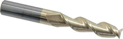 Accupro - 1/2", 2" LOC, 1/2" Shank Diam, 4" OAL, 2 Flute, Solid Carbide Square End Mill - Single End, ZrN Finish, Spiral Flute, 45° Helix, Centercutting, Right Hand Cut, Right Hand Flute - Eagle Tool & Supply