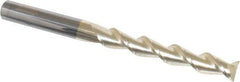 Accupro - 1/2", 3-1/4" LOC, 1/2" Shank Diam, 6" OAL, 2 Flute, Solid Carbide Square End Mill - Single End, ZrN Finish, Spiral Flute, 45° Helix, Centercutting, Right Hand Cut, Right Hand Flute - Eagle Tool & Supply