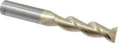 Accupro - 5/8", 2-1/2" LOC, 5/8" Shank Diam, 5" OAL, 2 Flute, Solid Carbide Square End Mill - Single End, ZrN Finish, Spiral Flute, 45° Helix, Centercutting, Right Hand Cut, Right Hand Flute - Eagle Tool & Supply