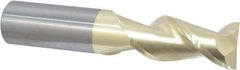 Accupro - 3/4", 1-5/8" LOC, 3/4" Shank Diam, 4" OAL, 2 Flute, Solid Carbide Square End Mill - Single End, ZrN Finish, Spiral Flute, 45° Helix, Centercutting, Right Hand Cut, Right Hand Flute - Eagle Tool & Supply