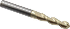 Accupro - 5/16" Diam, 1-1/4" LOC, 2 Flute Solid Carbide Ball End Mill - ZrN Finish, Single End, 3" OAL, 5/16" Shank Diam, Spiral Flute - Eagle Tool & Supply