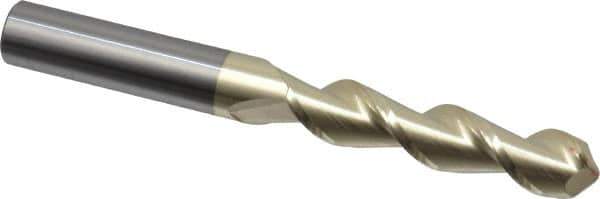 Accupro - 7/16" Diam, 2" LOC, 2 Flute Solid Carbide Ball End Mill - ZrN Finish, Single End, 4" OAL, 7/16" Shank Diam, Spiral Flute - Eagle Tool & Supply