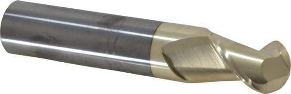 Accupro - 3/4" Diam, 1" LOC, 2 Flute Solid Carbide Ball End Mill - ZrN Finish, Single End, 4" OAL, 3/4" Shank Diam, Spiral Flute - Eagle Tool & Supply