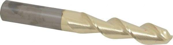 Accupro - 3/4" Diam, 3-1/4" LOC, 2 Flute Solid Carbide Ball End Mill - ZrN Finish, Single End, 6" OAL, 3/4" Shank Diam, Spiral Flute - Eagle Tool & Supply