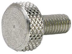 Electro Hardware - #4-40 Knurled Shoulderless Grade 303 Stainless Steel Thumb Screw - 1/2" OAL, 5/16" Head Diam x 3/16" Head Height, Uncoated - Eagle Tool & Supply