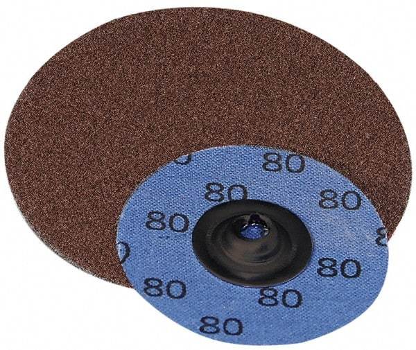 Superior Abrasives - 3" Disc Diam, 100 Grit, Aluminum Oxide Quick Change Disc - Type S Attaching System, Coated, Fine Grade - Eagle Tool & Supply