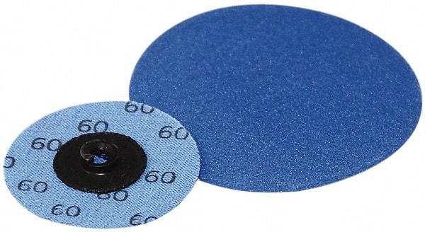 Superior Abrasives - 3" Disc Diam, 60 Grit, Zirconia Alumina Quick Change Disc - Type S Attaching System, Coated, Medium Grade - Eagle Tool & Supply