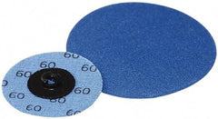 Superior Abrasives - 3" Disc Diam, 60 Grit, Zirconia Alumina Quick Change Disc - Type S Attaching System, Coated, Medium Grade - Eagle Tool & Supply