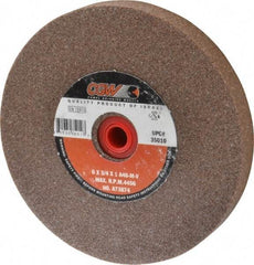 Camel Grinding Wheels - 46 Grit Aluminum Oxide Bench & Pedestal Grinding Wheel - 6" Diam x 1" Hole x 3/4" Thick, 4456 Max RPM, M Hardness, Coarse Grade , Vitrified Bond - Eagle Tool & Supply