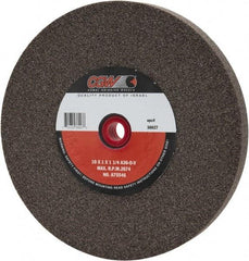 Camel Grinding Wheels - 36 Grit Aluminum Oxide Bench & Pedestal Grinding Wheel - 10" Diam x 1-1/4" Hole x 1" Thick, 2483 Max RPM, O Hardness, Very Coarse Grade , Vitrified Bond - Eagle Tool & Supply