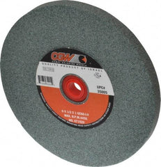 Camel Grinding Wheels - 60 Grit Silicon Carbide Bench & Pedestal Grinding Wheel - 6" Diam x 1" Hole x 1/2" Thick, 4456 Max RPM, I Hardness, Medium Grade , Vitrified Bond - Eagle Tool & Supply