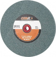 Camel Grinding Wheels - 80 Grit Silicon Carbide Bench & Pedestal Grinding Wheel - 7" Diam x 1" Hole x 3/4" Thick, 3760 Max RPM, I Hardness, Medium Grade , Vitrified Bond - Eagle Tool & Supply