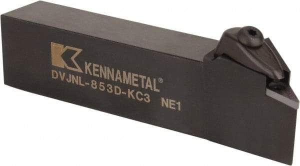 Kennametal - DVJN, Left Hand Cut, 3° Lead Angle, 1-1/4" Shank Height x 1" Shank Width, Negative Rake Indexable Turning Toolholder - 6" OAL, VN..33. Insert Compatibility, Series Kenclamp - Eagle Tool & Supply