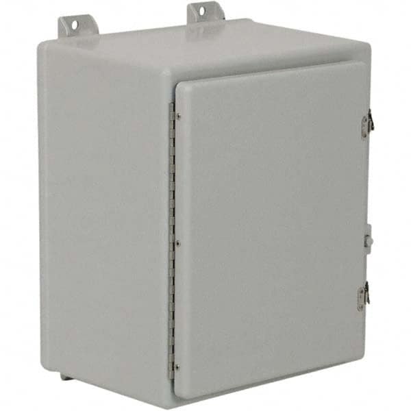 NEMA 4X Fiberglass Standard Enclosure with Continuous Hinge Cover 24″ Wide x 24″ High x 10″ Deep, Chemical & Corrosion Resistant & Watertight