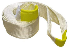 Erickson Manufacturing - 30' Long x 6" Wide, 55,000 Lb Basket Capacity, Polyester Web Sling - White, with Loop Ends - Eagle Tool & Supply