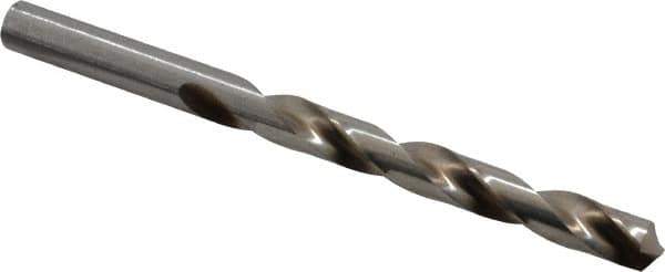 Interstate - Letter U 118° High Speed Steel Jobber Drill - Bright Finish, Right Hand Cut, Spiral Flute, Straight Shank, 5" OAL, Standard Point - Eagle Tool & Supply