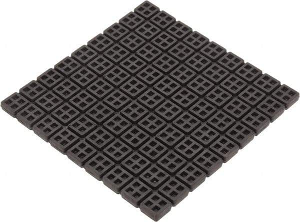 Mason Ind. - 18" Long x 18" Wide x 3/4" Thick, Rubber, Machinery Leveling Pad & Mat - 14,580 Lb Max Load, Black - Eagle Tool & Supply