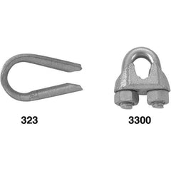 Campbell - 3/16" Wire Rope Clips - 1/4-20, Steel, Electro Galvanized - Eagle Tool & Supply