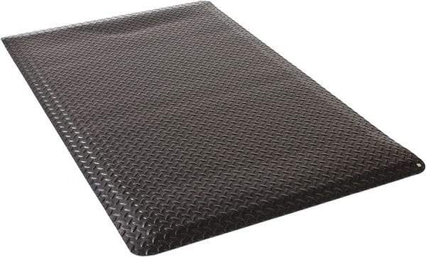 Wearwell - 5 Ft. Long x 3 Ft. Wide x 9/16 Inch Thick, Vinyl Diamond Plate Surface Pattern, Electrically Conductive Antistatic Matting - 1 x 106 to 8 x 106 Ohm Surface to Surface, 5 x 105 to 1 x 107 Ohm Surface to Ground Resistivity, Black - Eagle Tool & Supply