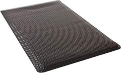 Wearwell - 5 Ft. Long x 3 Ft. Wide x 9/16 Inch Thick, Vinyl Diamond Plate Surface Pattern, Electrically Conductive Antistatic Matting - 1 x 106 to 8 x 106 Ohm Surface to Surface, 5 x 105 to 1 x 107 Ohm Surface to Ground Resistivity, Black - Eagle Tool & Supply