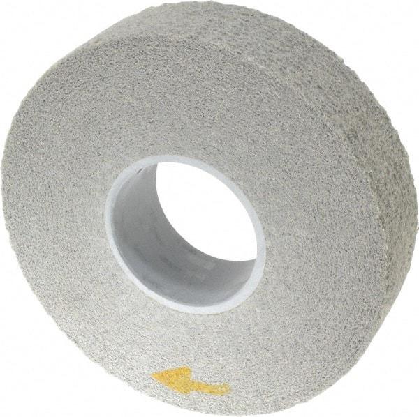 3M - 8" Diam, 2" Face Width, 3" Center Hole, Medium Grade, Aluminum Oxide Deburring Wheel - Convolute, Hard Density 8 Grade, 4,500 RPM - Eagle Tool & Supply