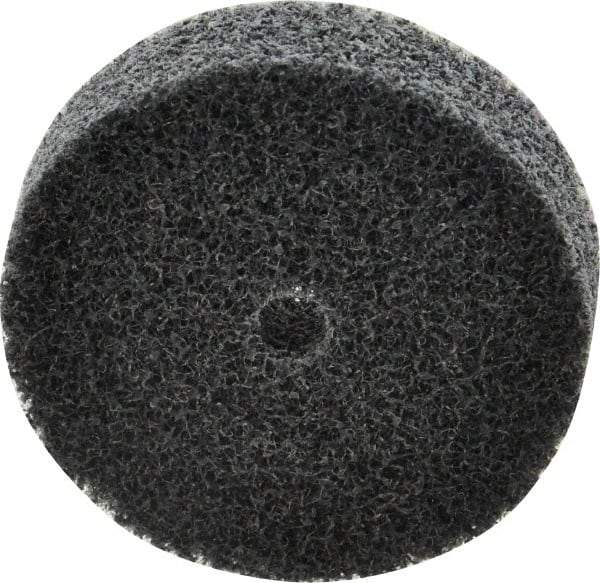 3M - 2" Diam, 1/2" Face Width, 1/4" Center Hole, Fine Grade, Silicon Carbide Deburring Wheel - Unitized, Soft Density 2 Grade, 16,100 RPM - Eagle Tool & Supply