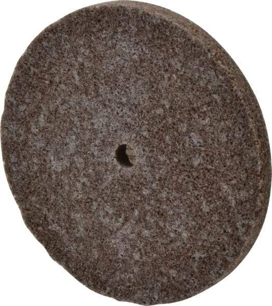 3M - 3" Diam, 1/4" Face Width, 1/4" Center Hole, Medium Grade, Aluminum Oxide Deburring Wheel - Unitized, Hard Density 8 Grade, 18,100 RPM - Eagle Tool & Supply
