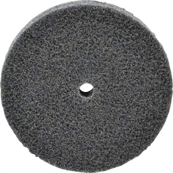 3M - 3" Diam, 1/2" Face Width, 1/4" Center Hole, Fine Grade, Silicon Carbide Deburring Wheel - Unitized, Soft Density 2 Grade, 10,000 RPM - Eagle Tool & Supply