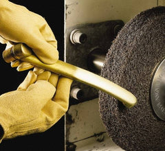 3M - 12" Diam, 1/2" Face Width, 5" Center Hole, Fine Grade, Silicon Carbide Deburring Wheel - Convolute, Hard Density 7 Grade, 3,000 RPM - Eagle Tool & Supply