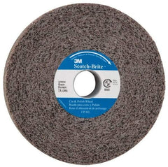 3M - 6" Diam, 1/4" Face Width, 1/2" Center Hole, Medium Grade, Aluminum Oxide Deburring Wheel - Unitized, Hard Density 9 Grade, 7,500 RPM - Eagle Tool & Supply
