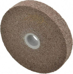 3M - 6" Diam, 1" Face Width, 1" Center Hole, Medium Grade, Aluminum Oxide Deburring Wheel - Convolute, Hard Density 7 Grade, 6,000 RPM - Eagle Tool & Supply