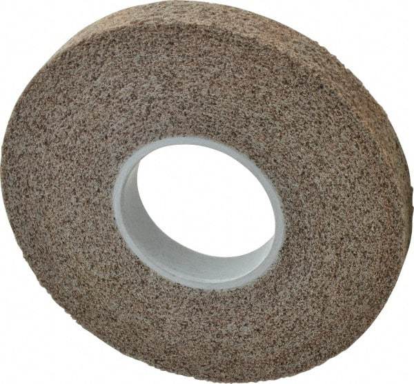 3M - 8" Diam, 1" Face Width, 3" Center Hole, Medium Grade, Aluminum Oxide Deburring Wheel - Convolute, Hard Density 7 Grade, 4,500 RPM - Eagle Tool & Supply