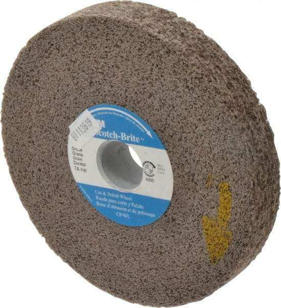 3M - 6" Diam, 1" Face Width, 1" Center Hole, Fine Grade, Aluminum Oxide Deburring Wheel - Convolute, Hard Density 7 Grade, 6,000 RPM - Eagle Tool & Supply