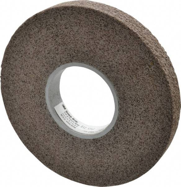 3M - 8" Diam, 1" Face Width, 3" Center Hole, Fine Grade, Aluminum Oxide Deburring Wheel - Convolute, Hard Density 7 Grade, 4,500 RPM - Eagle Tool & Supply